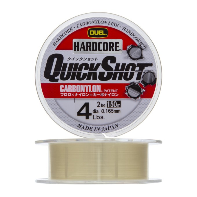 Леска YO-ZURI DUEL HARDCORE QUICK SHOT CARBONYLON 150м 4lb 0.165мм 2кг H3463