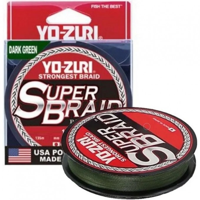 Шнур плетеный YO-ZURI PE SUPERBRAID 0,41мм, 270 м Dark Green R1270-DG Шнур плетеный YO-ZURI PE SUPERBRAID 0,41мм, 270 м Dark Green R1270-DG